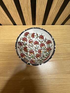 Turkish Ceramic Hand Painted Floral Small Bowl 4.5 Inch